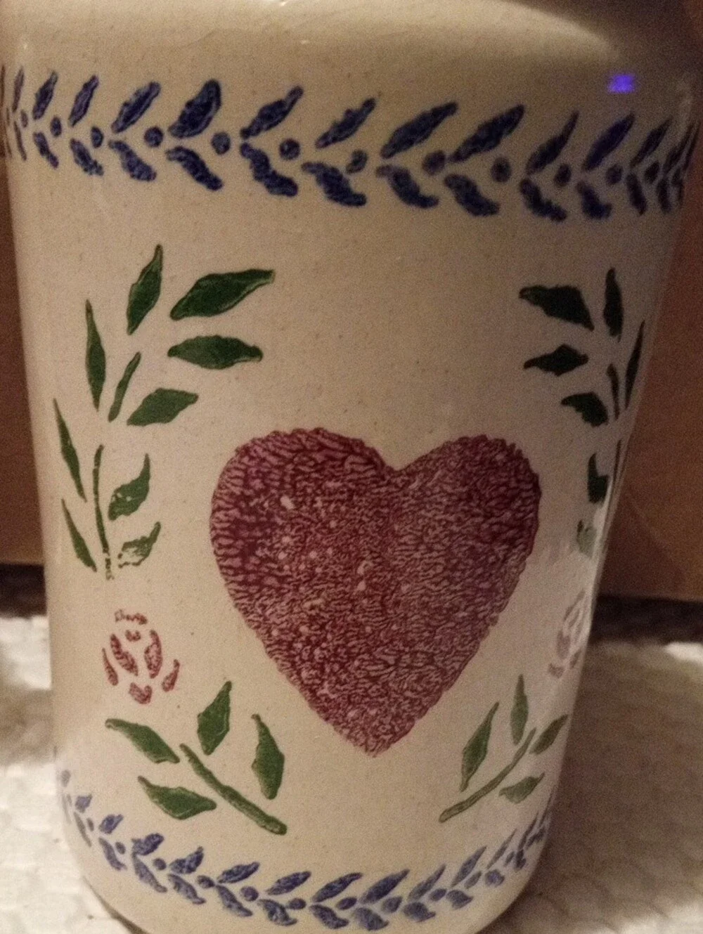 Ceramic Heart Accent Creamer and Canister Set - White with Red Heart